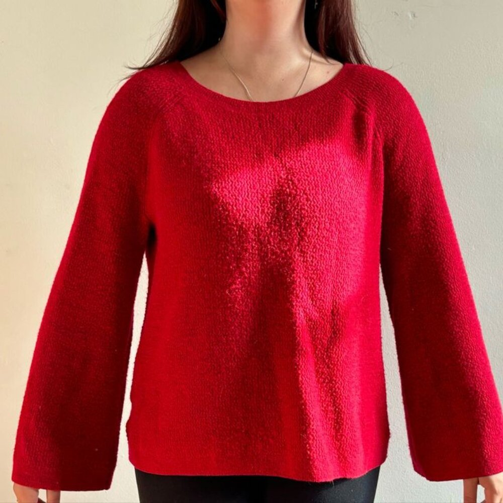 Red Loft Flared Sleeve Sweater, Size XL